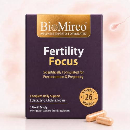 Conception Vitamins for Women | Pre Pregnancy Vitamins | 200mg CoQ10 | Prenatal Vitamins | Trying to Conceive Vitamins | Pregnancy Support with Folate, Zinc & 26 Nutrients | BioMirco Fertility Focus