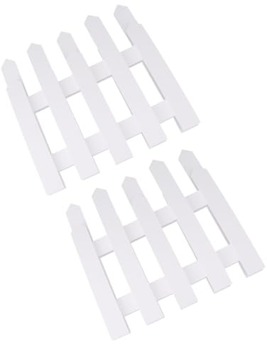 Tofficu Steccato Natalizio in Legno Bianco 1,2 Metri per Giardino e Prato, Recinzione Decorativa per Proteggere e Bordure Esterno