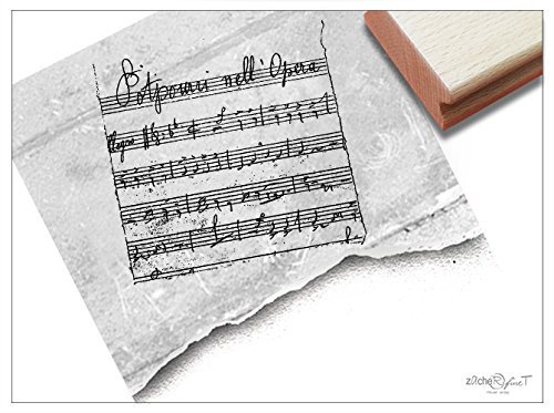 Stempel - BM 9 18 - Motivstempel im Vintage-Stil NOTENBLATT Partitur - Bildstempel für Scrapbook, Artjournal, Basteln, Deko - von zAcheR-fineT