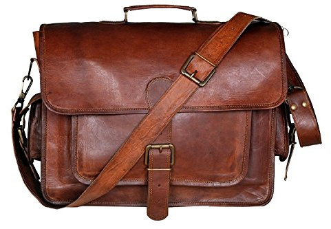 ALASKA EXPORTS Leder-Kuriertasche, Laptoptasche, Aktentasche, Umhängetasche, handgefertigt, Laptoptasche