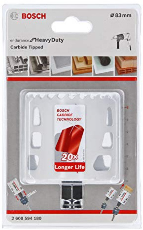 Bosch Professional Carbide Lochsäge Endurance for Heavy Duty (Ø 83 mm, Zubehör Bohrmaschine)