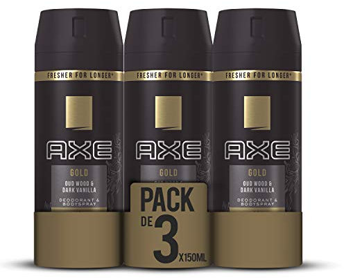 AXE Gold - Desodorante Bodyspray para hombre, 48 horas de protección, 150 ml, pack de 3