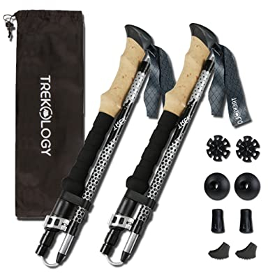 Trekology Trek-Z Wanderstöcke – Verstellbare, Leichte Aluminium-Trekkingstöcke, Tragbarer Wanderstock für Damen, Herren, Wandern, Trekking, Senioren