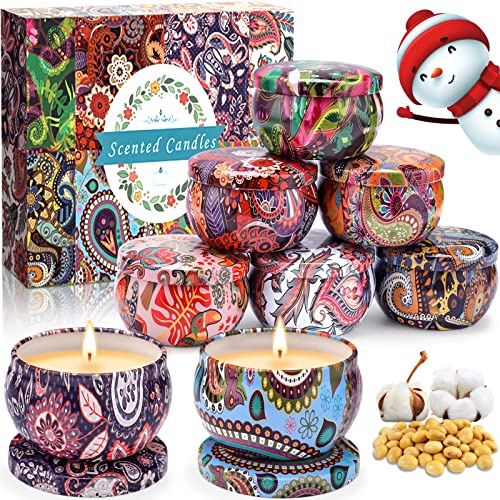 McNory 8 Piezas Regalo de Velas Perfumadas,Velas Aromaticas, Cera de Soja Natural,Aromaterapia Decoración para Relajación Fiesta Boda Baño Yoga Cumpleaños Navidad Día de San Valentín