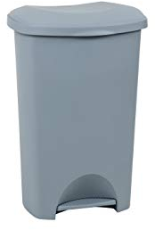 Addis Eco Made from 100% Plastic Family Kitchen Pedal Bin, 50 Litre, Light Grey Recycled