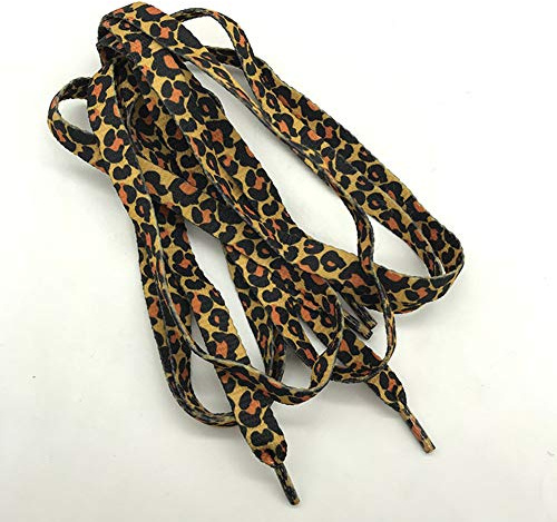 Egurs 2 Paar Leopard Schnürsenkel,Schuhe String,120cm | Auffälliges Design, Trendigem Muster, Strapazierfähig, Einfach Anzubringen für Alltag, Freizeit und Streetwear-Looks.
