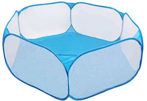 Coolty Kleintier-Laufstall, Pop-Up Faltbares Kleintierkäfigzelt, atmungsaktiver transparenter Übungszaun für Meerschweinchen, Kaninchen, Hamster, Chinchillas und Igel