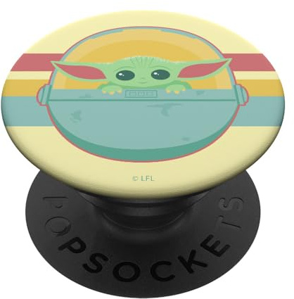 PopSockets Star Wars The Mandalorian The Child Retro Rainbow PopSockets PopGrip: Swappable Grip for Phones & Tablets