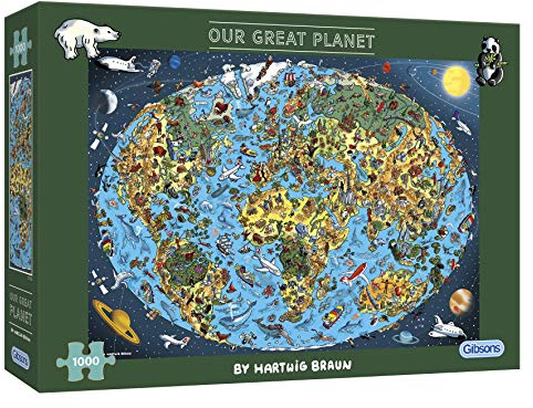 Our Great Planet | 1000 Piece Jigsaw Puzzle | Globe Map Puzzle | Sustainable Puzzle for Adults | Premium 100% Recycled Board | Great Gift for Adults | Gibsons Games