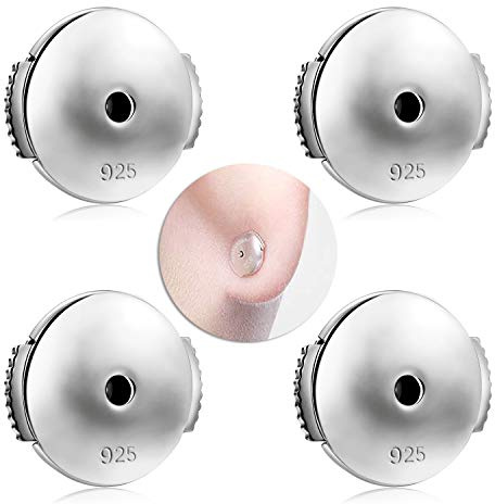 KISSPAT Fermoirs pour boucles d'oreilles en argent 925, Argent, Diamant