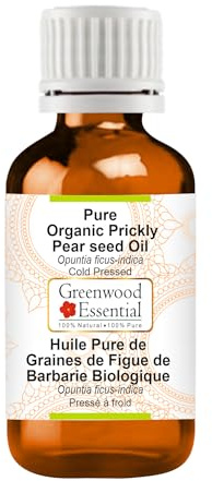 Greenwood Essential Puro Olio Di Semi di fico d’India biologici (Opuntia ficus-indica) Spremuto a Freddo 30ml (1 oz)
