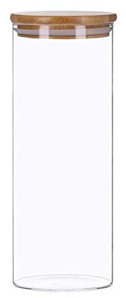TALK-POINT Bocaux de conservation en verre avec couvercle en bambou | 350 ml – 2200 ml | hermétiques, passent au lave-vaisselle, anti-mites (1800 ml)