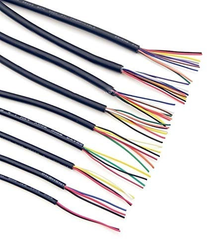 JINchao-Kupferdraht 1m Ummantelter Draht, Kabel 24awg Channl Audio Line, 2 3 4 5 6 7 8 9 10 Kerne, isoliertes weiches Kupferkabel-Signalsteuerungsdraht Gerätezubehör