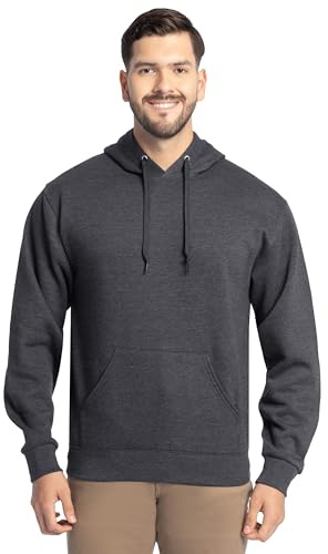 Fruit of the Loom Men's Eversoft Fleece Sweatshirts & Hoodies, Pullover-Black Heather, Large