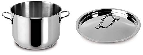 Lagostina 010715020418 Every Pentola, Acciaio Inox, Diametro 18 cm, 3 Litri, Altezza 14, 5 cm & Coperchio Every Acciaio Inox 18 10 Cm22 Pentole e Preparazione Cucina, Inossidabile, Argento, 22 cm