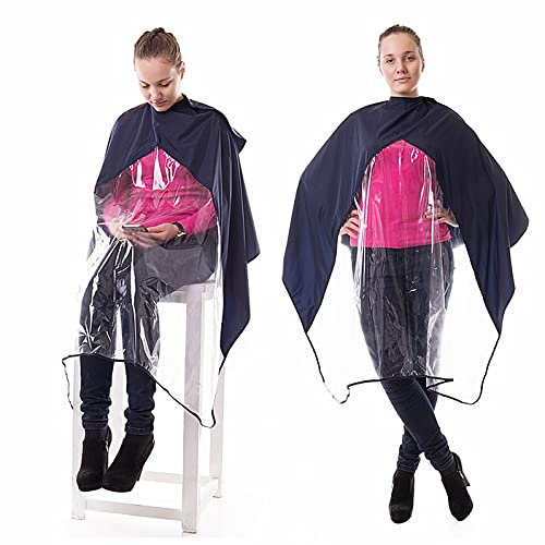 Friseurumhang Translucent | Haarschneideumhang | Frisierumhang | Peignoir | Frisörumhang | Umhang zum Schneiden | Erwachsene | Haare | Salon | Friseur | Frisurkleid | Färbeumhang | Werkzeug