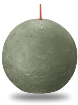 BOLSIUS Fräsch oliv rustik boll ljus 8 cm