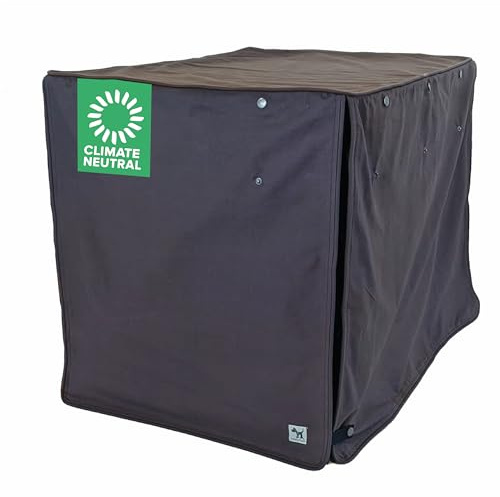 Molly Mutt I'm a Realist Hundekäfig-Abdeckung, 100% Baumwoll-Leinen-Bezug mit 2 aufrollbaren Paneelen, ideal für Hunde- oder Katzenkiste, langlebig, waschbar und frei von schädlichen Chemikalien,