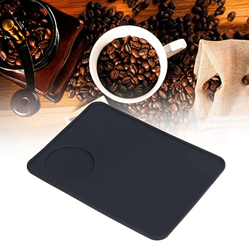 Tamping Pad, Coffee Tamping Mat Soft Flexible Black Food Grade Silicone Odorless Non Slip Coffee Corner Tamper Mat Portafilter Barista Accessories for Office Home