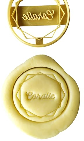 Cortador de galletas con decoración geométrica - Personalizable con el nombre
