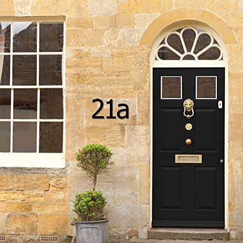 House Numbers Letters TAHOMA Contemporary Clear Design Door Number Cut to Size (10,15,20,25cm/3.9, 5.9, 7.8, 9.8in or custom) Fixing Options