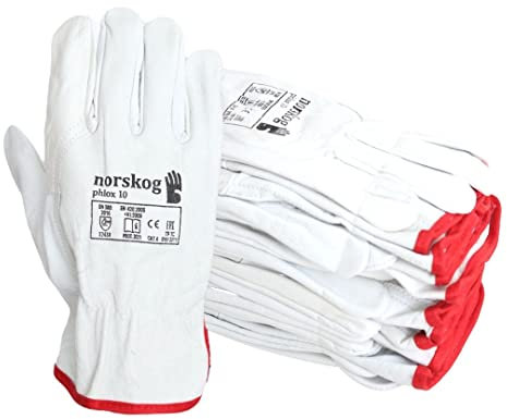 Norskog Phlox gants Protection gants Travail Homme Pour Conducteurs gants De Protection En Cuir Avec Manchettes Nervurées 120 Paires Taile 7