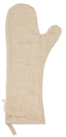 Little Dutch Duschhandschuh Waschhandschuh lang mit Daumen Waschlappen Frottee für Baby und Kinder Pure beige - Newborn Naturals