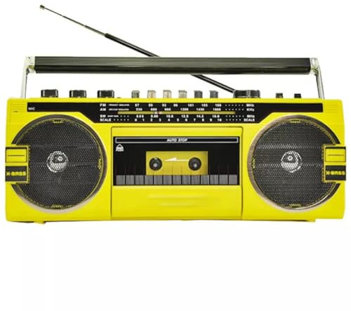 WHIPIN Radio con Altavoz Bluetooth Retro, Reproductor de Cinta CD, Radio con Reproductor de Casete, con función de Tarjeta TF/Reproductor de música Auxiliar, Altavoces inalámbricos portátiles