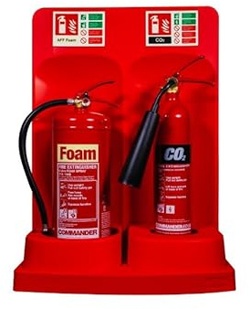 Double Fire Extinguisher Stand With Inserts - FireShield