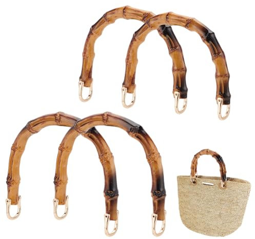 PH PandaHall 4pz Manici per Borsa A Forma di U in Bambù Imitazione, Sostituzione della Maniglia della Borsa per La Realizzazione di Borse in Paglia da Spiaggia