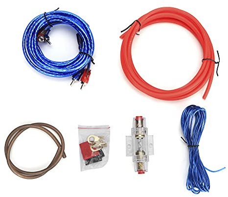 Car Subwoofer Power Cable Kit 10 Gauge Wiring Set for Amplifier 1000W Hi-Fi Quality Zinc Alloy Easy Installation Bassbox Speaker Wire Kit