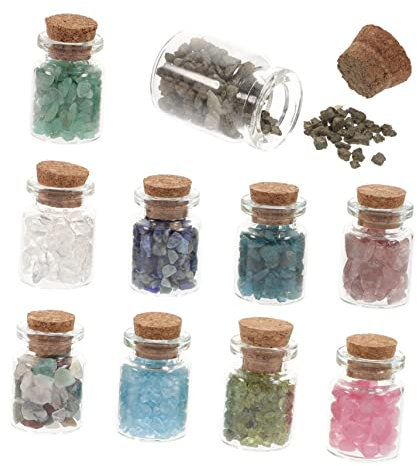 KOMBIUDA Crystal Gravel Drift Bottle Crystals and Stones and Mini Gemstones in Bottles for Kit Use as Decorative Miniature