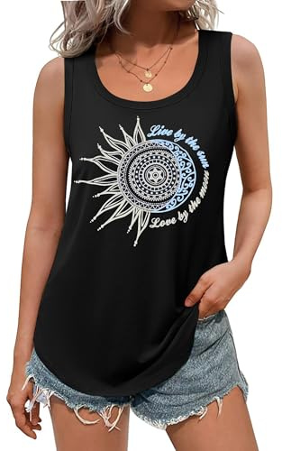 DUOEASE Oberteile Damen Sommer 2025 Basic Ärmellose Rundhals Tank Top Elegant Locker Tshirt