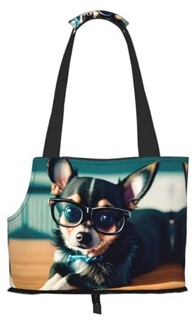 Chihuahua Hundetragetasche mit Brille, für kleine Hunde, Katzen und Kaninchen