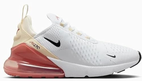 Nike Sneaker Air Max 270 Donna, Bianco/Nero/Avorio Chiaro/Mussola, 40.5 EU