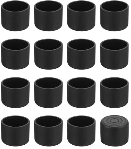 QUARKZMAN 24 Stück Abdeckkappen Stuhlbeinkappen 30mm (1 1/6 Zoll) Abdeckungen rutschfeste Blindstopfen Rundeabdeckungen Schutzkappen für Stuhlbeine Möbel, Schwarz