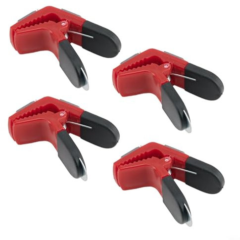 babominimer 4PCS Magnetic Paint Brush Holder Clips Tin Opener DIY Tool for Painters Builders Home Improvement Tarp Clamps Red 3.2cm