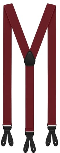 Zukunftsenkel Elegante Hosenträger 3,5 cm X-Form mit Knopfverschluss Verstellbar für Herren & Damen, ohne Clips Anzughosenträger zum Knöpfen mit 6 Knopfloch Suspender