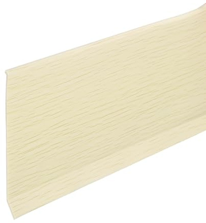 sourcing map 10ft x 4 Baseboard Trim Peel and Stick Flexible Molding Trims, Self Adhesive PVC Wall Base Cove Base Baseboards for Walls Corner, Khaki Wood Grain