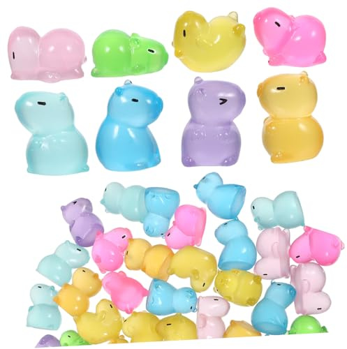 FONDOTIN 40pièces Figurines Animaux Résine Phosphorescentes Mini Statues Décoratives pour Jardin Ou Intérieur Ornements Lumineux pour Micro Paysage