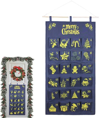 Adventskalender med fickor Fyllbar Festlig Vägg Dekoration