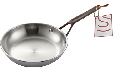 SANFELA 24 cm Edelstahl-Bratpfanne, 3-lagige Edelstahlpfanne | spülmaschinen- und ofenfest, Induktionspfanne, gleichmäßige Wärmeverteilung, Frei von PTFE, PFAS und PFOA