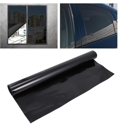 TOYANDONA Pellicola Oscurante per Finestre e Lastre, Nero, in PET e PVC, Blocca la Luce e Isola dal Calore per Casa e Ufficio