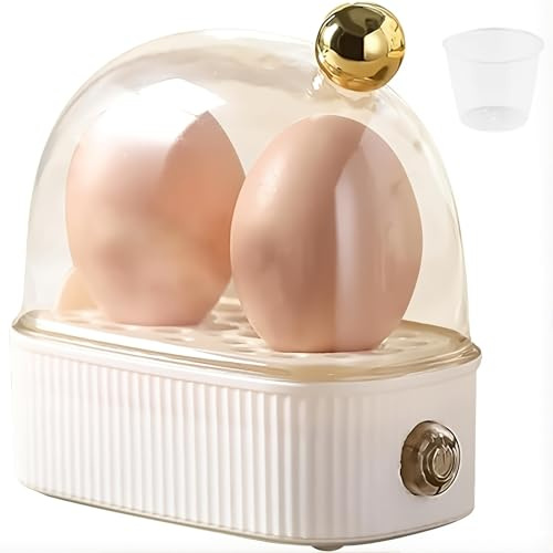 Hervidor de Huevos Eléctrico de 120 W, Mini Cocedor de Huevos de Vapor Rápido de 360°, Capacidad Para 2 Huevos, Aparatos Portátiles Para Huevos Cocidos Para Cocina Doméstica Compartida white