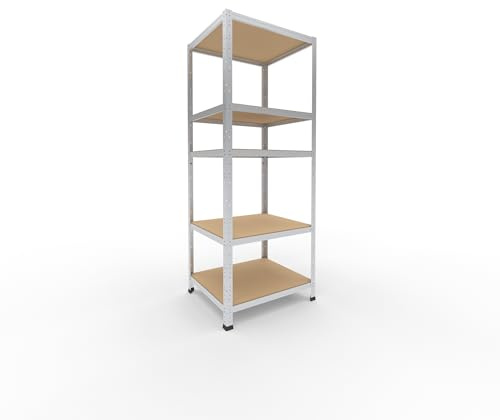 shelfplaza® 180x70x60cm Home Schwerlastregal verzinkt/Metallregal mit 5 Böden/Kellerregal Metall, Garagenregal, Werkstattregal oder Regal Lagerregal/Steckregal Metall mit 175kg Tragkraft