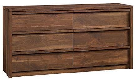 Sauder Harvey Park 6 Drawer Dresser for Bedroom Wooden Dressers & Chest of Drawers, in Grand Walnut