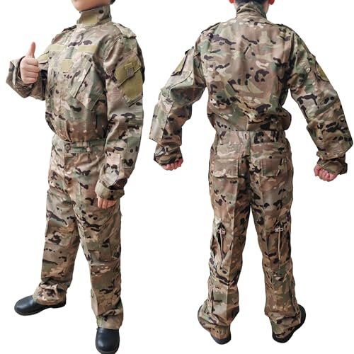 HANSTRONG GEAR Tactical Airsoft Kids Clothing Children BDU Hunting Military Camouflage Combat Uniform Suit Jacket Shirt & Pants (MC,150)