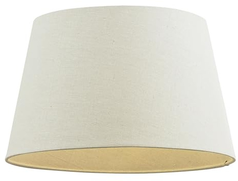 Betta Lighting Decorative Table/Floor Lampshade - 12-Inch Empire Drum Lamp Light Shade in Cream Fabric - 40W E14/B22 Candle Incandescent or LED (Not Included)