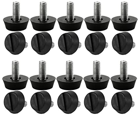 sourcing map 20Stk Verstellbare Möbelfüße Haushaltmöbel M6 x 13 x 20mm | Verstellbare schiefe Nivellierfüße Bodenschutz