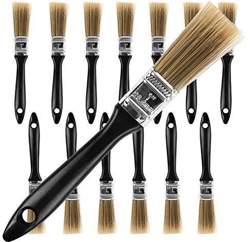 KINJOEK Paint Brush 14 Packs 1 Inch, Home Wall Trim House Chip Paintbrush Set, Professional Multi-Purpose Home Repair Tools for DIY Paint Stains Varnishes Glues Acrylics Cabinet Deck Fence Edge Door